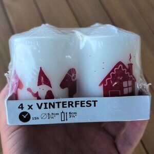 New IKEA Christmas Winter Candles 4 pack